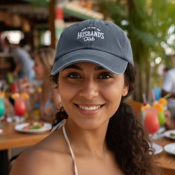 Accessories - Women's Baseball Cap - Put It On My Husband's Tab - NEW (Navy Blue)